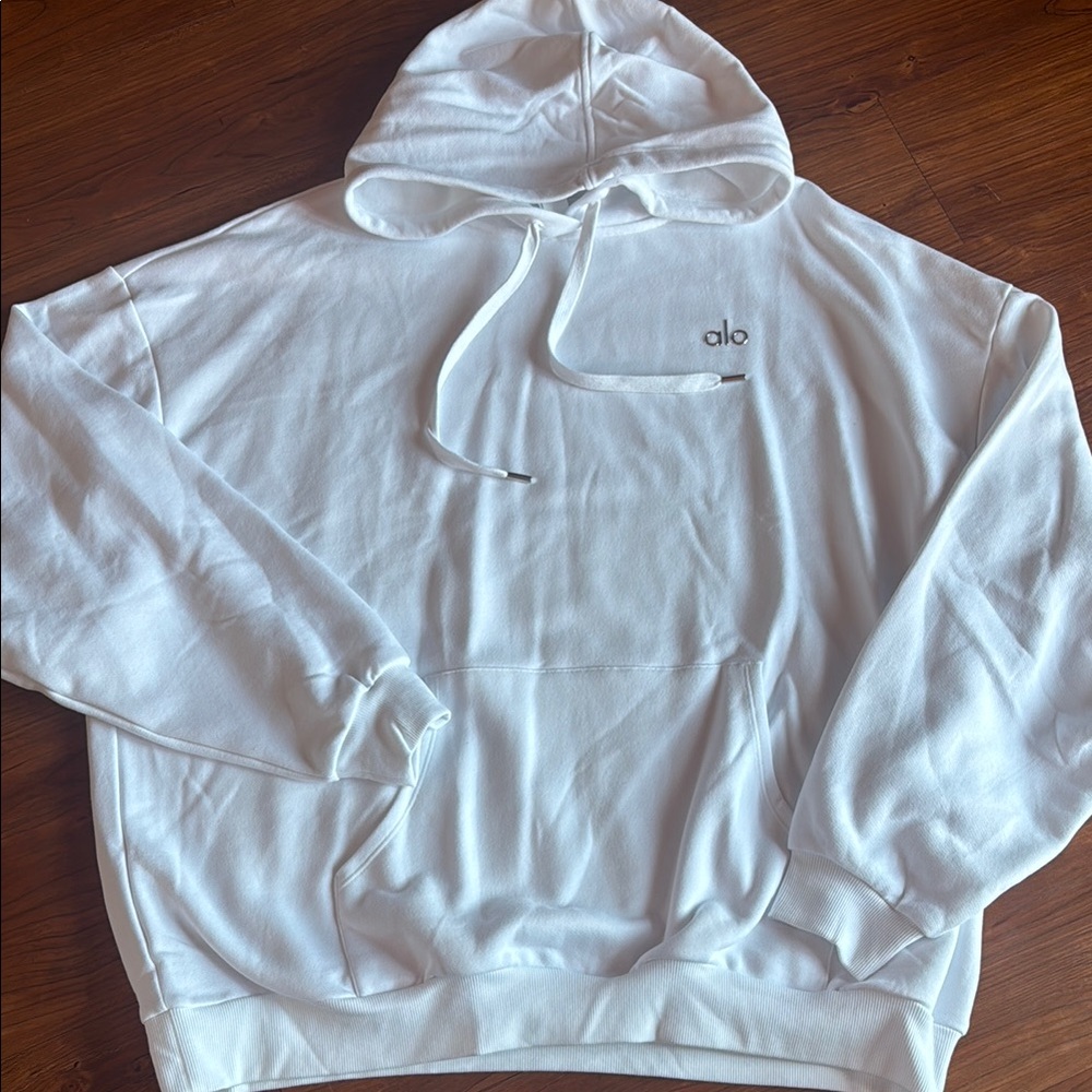 ALO Yoga AccoladeWhite Hoodie Sweater XL NWT